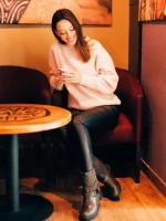 Arcadia zöld női bakancs ökológiai bőrből és szintetikus anyagból