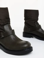 Arcadia zöld női bakancs ökológiai bőrből és szintetikus anyagból