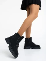 Kandi fekete, női bakancs, ökológiai bőrből