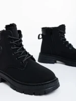 Kandi fekete, női bakancs, ökológiai bőrből