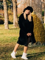 Bahar bézs, női csizma, ökológiai bőrből és textil anyagból