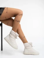 Bahar bézs, női csizma, ökológiai bőrből és textil anyagból