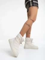 Bahar bézs, női csizma, ökológiai bőrből és textil anyagból