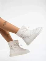 Bahar bézs, női csizma, ökológiai bőrből és textil anyagból