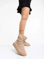 Bahar khaki, női csizma, ökológiai bőrből és textil anyagból