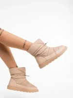 Bahar khaki, női csizma, ökológiai bőrből és textil anyagból