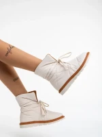 Zurine világos bézs, női csizma, textil anyagból