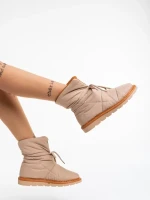 Zurine sötét bézs, női csizma, textil anyagból