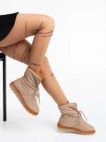 Zurine sötét bézs, női csizma, textil anyagból