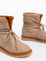 Zurine sötét bézs, női csizma, textil anyagból