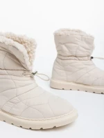 Louella világos bézs, női csizma, textil anyagból