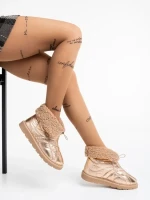 Louella  pezsgő színű, női csizma, textil anyagból