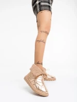 Louella  pezsgő színű, női csizma, textil anyagból