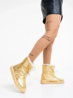 Louella  arany színű, női csizma, textil anyagból