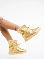 Louella  arany színű, női csizma, textil anyagból