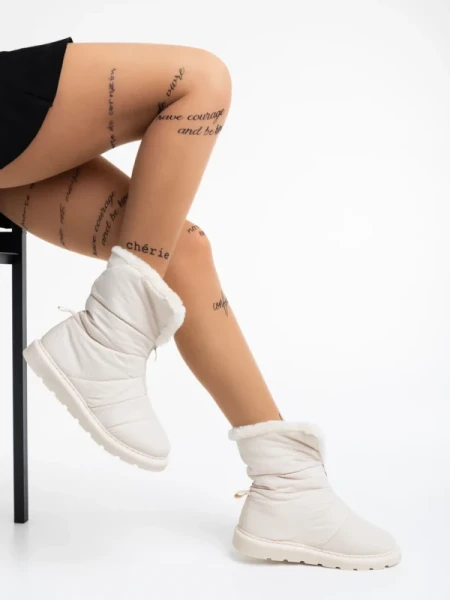 Tayte bézs , női csizma, textil anyagból