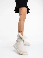 Tayte bézs , női csizma, textil anyagból