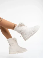 Tayte bézs , női csizma, textil anyagból