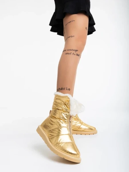 Tayte arany színű, női csizma, textil anyagból
