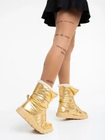 Tayte arany színű, női csizma, textil anyagból