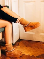 Diaza tevebarna női csizma textil anyagból