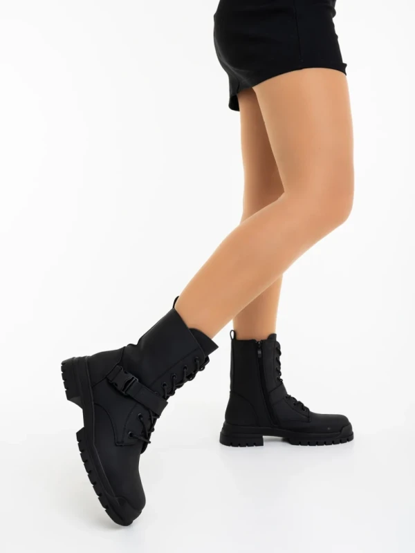 Tempera fekete női bakancs ökológiai bőrből