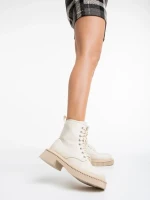 Hanieh bézs, női bakancs,  ökológiai bőrből