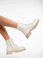 Hanieh bézs, női bakancs,  ökológiai bőrből