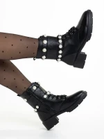 Veyda fekete női bakancs, műbőrből készült