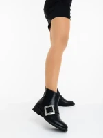 Vitera fekete női bokacsizma ökológiai bőrből