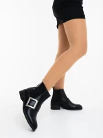 Vitera fekete női bokacsizma ökológiai bőrből