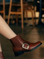 Vitera tevebarna női bokacsizma ökológiai bőrből