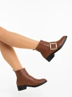 Vitera tevebarna női bokacsizma ökológiai bőrből