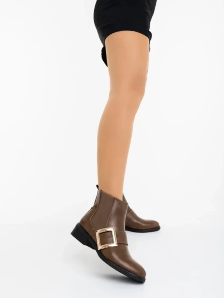 Vitera khaki női bokacsizma ökológiai bőrből