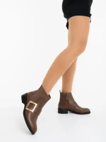 Vitera khaki női bokacsizma ökológiai bőrből