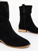 Ladonna fekete női csizma textil anyagból