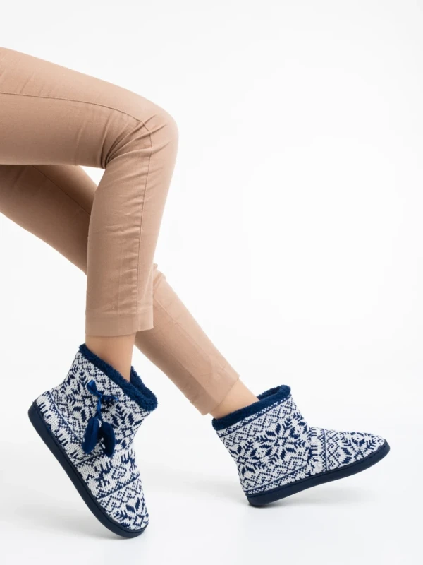 Corliss tengerészkék, női papucs, textil anyagból