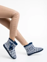 Corliss tengerészkék, női papucs, textil anyagból