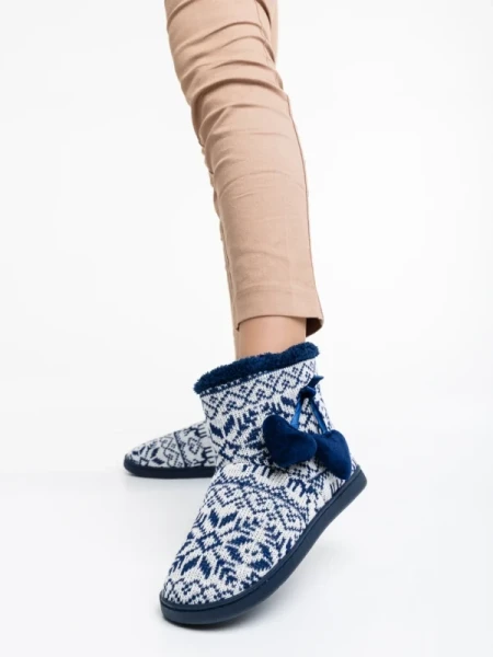 Corliss tengerészkék, női papucs, textil anyagból