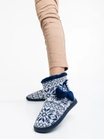 Corliss tengerészkék, női papucs, textil anyagból
