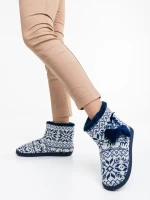 Corliss tengerészkék, női papucs, textil anyagból