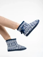 Corliss tengerészkék, női papucs, textil anyagból