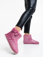 Shanika rózsaszín, női papucs, textil anyagból