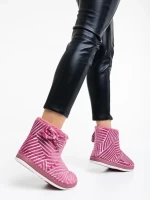 Shanika rózsaszín, női papucs, textil anyagból