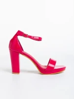 Disha fukszia, női szandál, lakkozott ökológiai bőrből