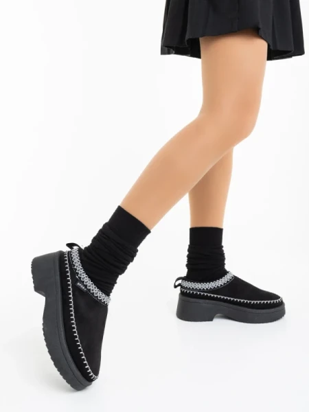 Zafira fekete női papucs textil anyagból