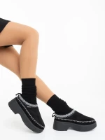 Zafira fekete női papucs textil anyagból