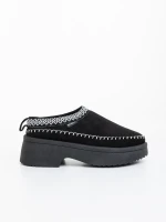 Zafira fekete női papucs textil anyagból