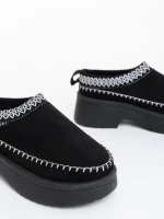 Zafira fekete női papucs textil anyagból