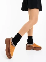 Zafira tevebarna női papucs textil anyagból